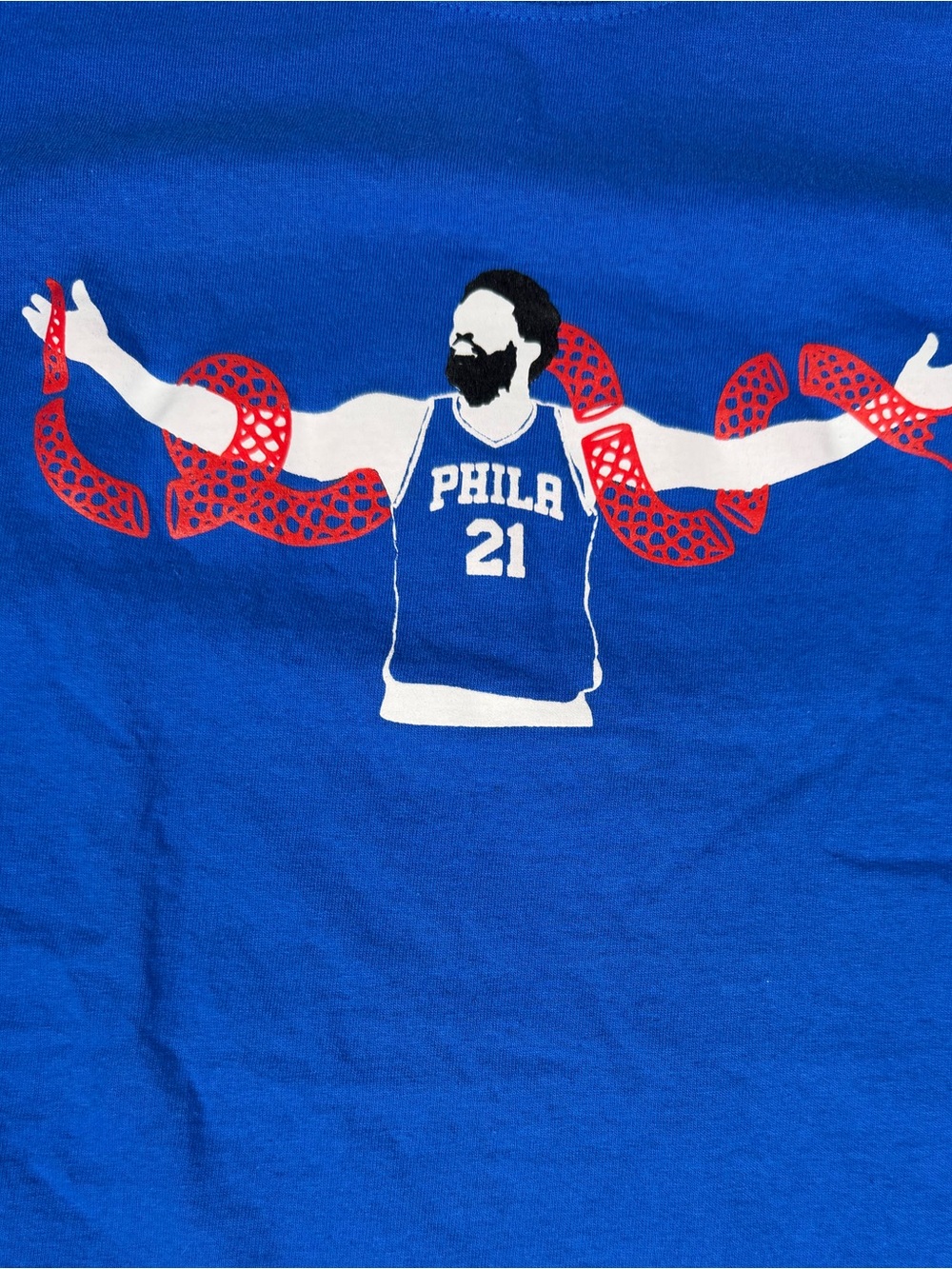 Gildan Blue Joel Embiid PHILA 21 Graphic Tee with Serpentine